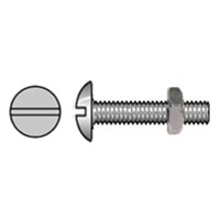 Gutter Bolts & Hex Nuts Imperial Mush Head Slot Steel Zinc Plated