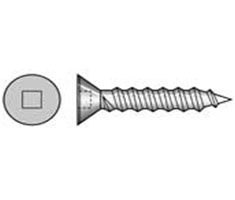 Self Tapping Screw CSK Head Square Drive Stainless Steel