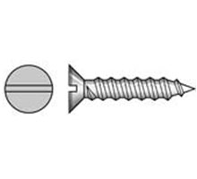 Self Tapping Screw Hardened Steel Zinc Plated CSK Head Slot