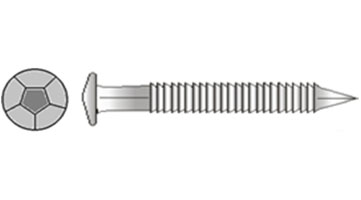 Annular Grooved Stainless Steel (316) Pentagon Head Nails (Made in NZ by CMI-Otahuhu Auckland)